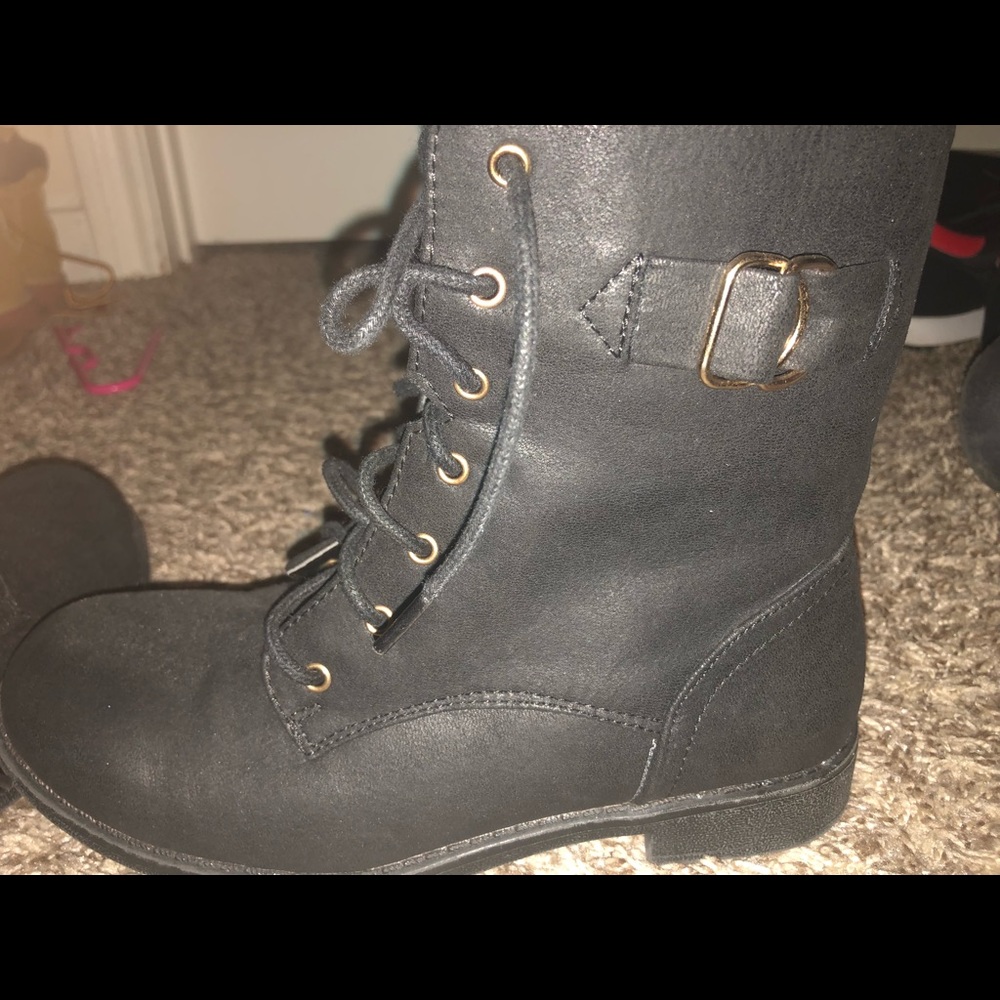 Black combat boots